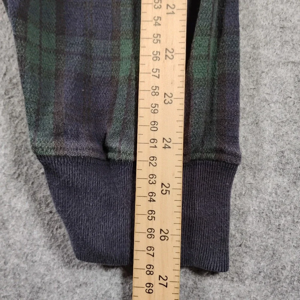 Vintage Polo Ralph Lauren Mens XL Black Watch Plaid Rugby Shirt Long Sleeve